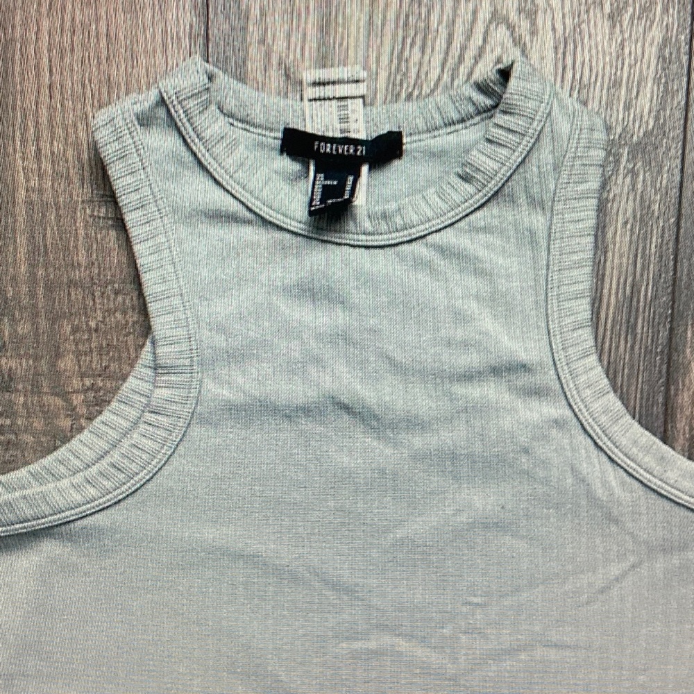Forever 21 Light Sage Ribbed Tank Top